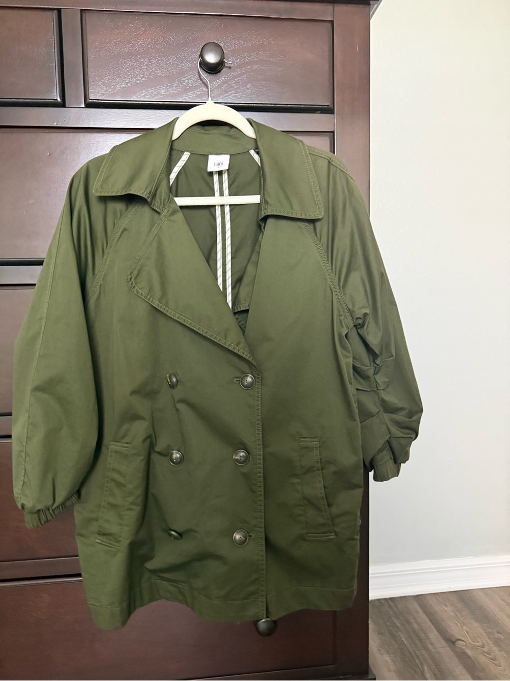 Cabi Expedition Olive Green Women's Trench Coat Jacket
